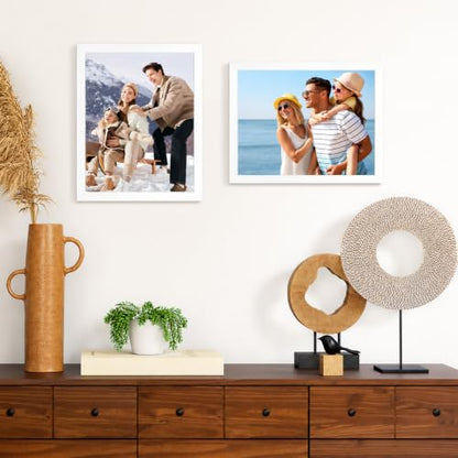 Shadow Box Frame 8"x 10" - 4 Pack Wood Deep Shadowbox with Glass - size: 8x10-4pcs-white