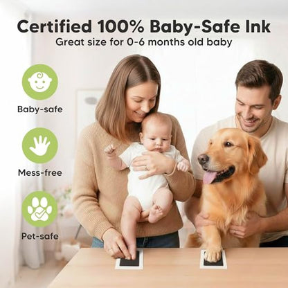 4pk Inkless Baby Hand and Footprint Kit, Mess Free Ink Pads (Jet Black, R) - color: Jet Black, size: 4-Pack, Regular 2.3" x 3.7"