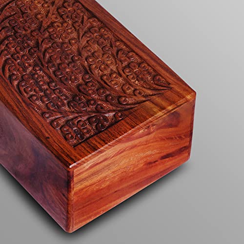 Wooden Urn for Human & Pet Ashes - Decorative Keepsake Burial Box - Extra Small (Style5, 5 x 3 x 2.25 inch) - size: X-Small
