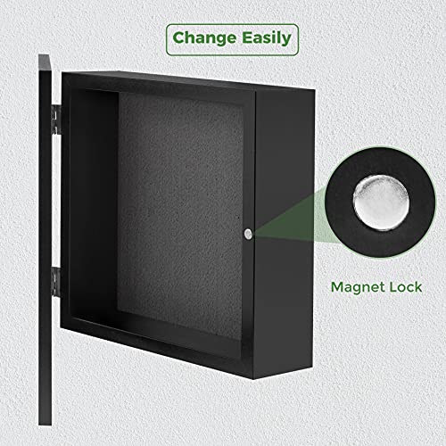 Frametory 8x8 Shadow Box Frame Display Case, 2-inch Depth (Black) - color: Black, size: 8x8(1 Set)