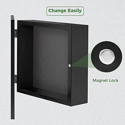 Frametory 8x8 Shadow Box Frame Display Case, 2-inch Depth (Black) - color: Black, size: 8x8(1 Set)