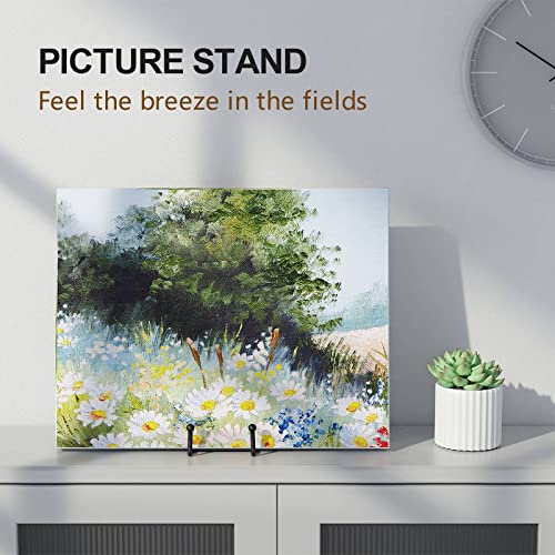 3 Pack 6 Inch Plate Stands for Display - Metal Picture Stand Plate Holder | Frame Holder Fits 7"-15" H Book, Photo, Cookbook, Sturdy Rust-Resistant Solid Iron, Small Easel for Wedding Home Decor, Black