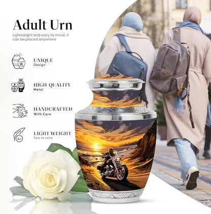 Motorcycle Urn for Ashes Adult Male 10" Large Urn for Ashes, Funeral Gift - size: TAS-10 Inch, 1 Pc
