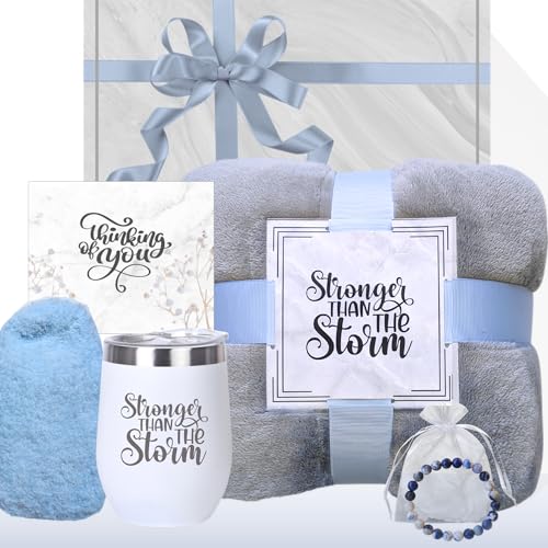 Cancer Care Package for Women with Blanket & Tumbler, Recovery Gift (Gray) - color: Gray