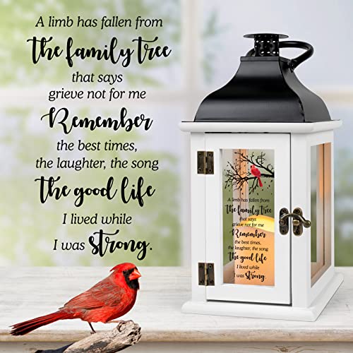 Memorial Lantern - Bereavement Sympathy Gifts for Loss of Loved One - Remembrance Gifts with LED Candle and Remote - color: Family Tree