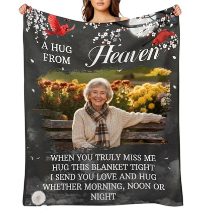 Custom Memorial Blanket with Photos for Loss of Loved One, Thanksgiving Gifts Personalized Sympathy Blanket for Loss of Dad Mom Husband Wife Friend of Loved One Gifts, Ships Next Day Made in USA - color: Style 2