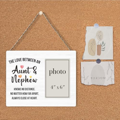 Aunt Picture Frame, Auntie Gift Ideas, Nephew Gifts from Auntie, The Love Between Aunt & Nephew Photo Frame for 4 x 6 Inch Photo - color: Aunt