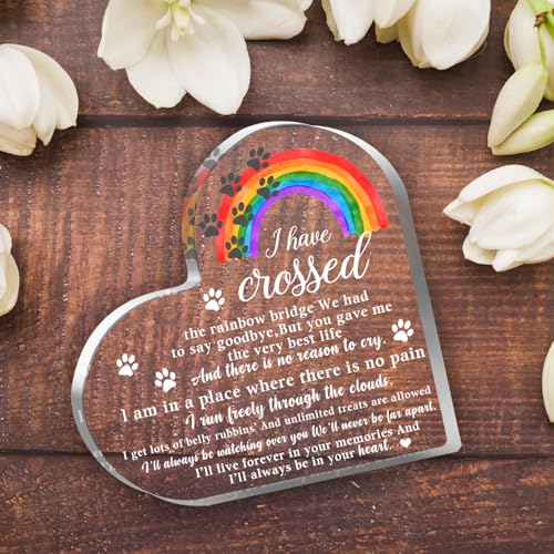 Pet Memorial Gifts, Sympathy Gifts for Loss of Dog Cat, Pet Sympathy Gifts, Pet Memorial Acrylic Rainbow Bridge Decorations, Bereavement Gifts for Loss Pet, Condolences Gifts for Pet Loss Remembrance - style: 002