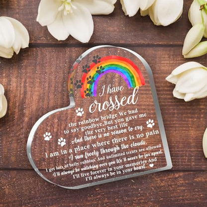Pet Memorial Gifts, Sympathy Gifts for Loss of Dog Cat, Pet Sympathy Gifts, Pet Memorial Acrylic Rainbow Bridge Decorations, Bereavement Gifts for Loss Pet, Condolences Gifts for Pet Loss Remembrance - style: 002