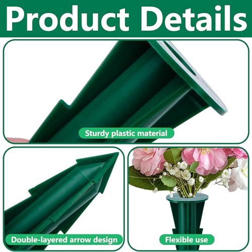 4 Pcs Memorial Artificial Flower Holder, Patio Garden Floral Ground Spikes - color: 4 Pcs