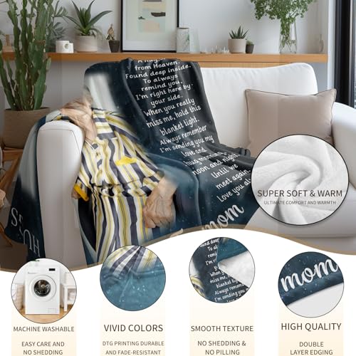 Arovene Ship Next Day, Custom Memorial Blanket with Photo - Printed in USA, A Hug from Heaven Blanket, Personalized Sympathy Gifts for Loss of Loved One Dad Mom Husband Wife Friend Dog Memorial Gifts - color: Style 09