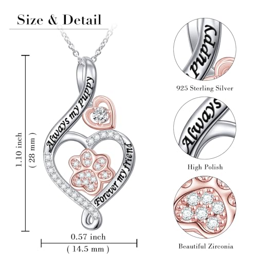 925 Silver Paw Print Pet Urn Necklace Cremation Memorial Pendant Jewelry | Pet Loss Keepsake Necklace Complete With Filling Kit,Sympathy Gift For Dog Cat Owners Grief Commemoration & Pet Tribute