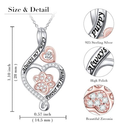 925 Silver Paw Print Pet Urn Necklace Cremation Memorial Pendant Jewelry | Pet Loss Keepsake Necklace Complete With Filling Kit,Sympathy Gift For Dog Cat Owners Grief Commemoration & Pet Tribute