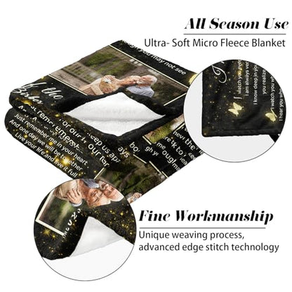 Vsmoedb Custom Memorial Blanket with Pictures for Loss of Loved One - color: Select04