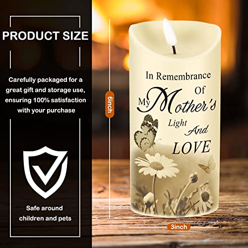 Gerrii Memorial Candle LED Flameless 3x6 Inch Loss of Mother,Butterfly | Sympathy Gift for Loss of Loved One, Remembrance Keepsake with Butterfly Design, Battery Operated Safe for Home Altar