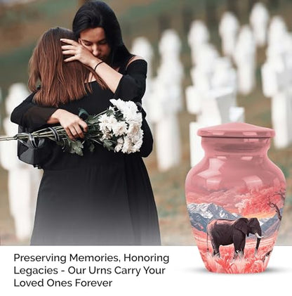 Elephant Small Cremation Keepsake Urns for Adult - Mountain's Keepsake Urn - color: Elephant-4, size: 3-inch