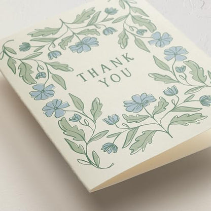 Minted Thank You Cards Pack, Set of 10 Folded Thank You Cards with Envelopes, Blank Card, Botanical Floral Design, Luxurious Paper, Designed by Independent Artists, Wedding, Baby Gifts & Bridal Shower - color: Botanical Floral