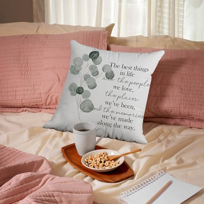 Family Quotes Pillow Covers 18x18, The Best Things in Life are The People We Love, Inspirational Pillow Covers, Inspirational Gifts for Women Friends - color: Motivational-pillow Covers-04