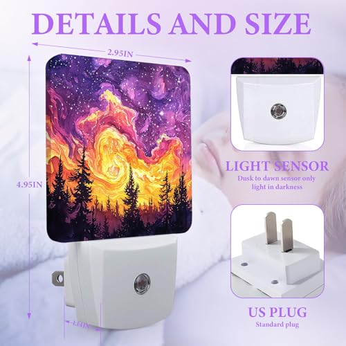 Misty Forest Night Light,Night Lights Plug into Wall,Led Lamp for Stairway/Hallway/Bedroom 0.5W Nightlight Sleep Friendly - color: Misty Forest