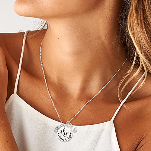 LParkin Miscarriage Gifts For Mothers Memorial Necklace For Mommy of an Angel Sympathy Wing Gift - color: Mommy-angels-Necklace