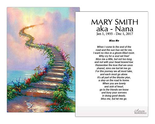 Customized Funeral Memorial Prayer Cards FPC1009ENCPSDP