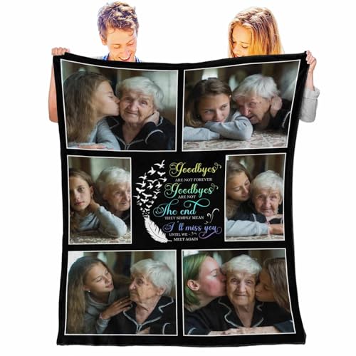 Personalized Memorial Blanket, Custom Memory Blanket, Customized Picture Blanket Throws for Loss of Mother Father Grandma Grandpa - color: Color 18