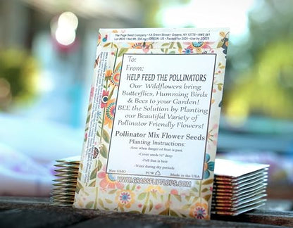 20 Wildflower Seed Packets - Pollinator Seed Mix for Guests - Thank You Gifts Party Favors - Gifts Wild Flower Throw and Grow Perennial Annual Mix to Attract Pollinators Bees - Hummingbirds Non-GMO - size: Pack of 20