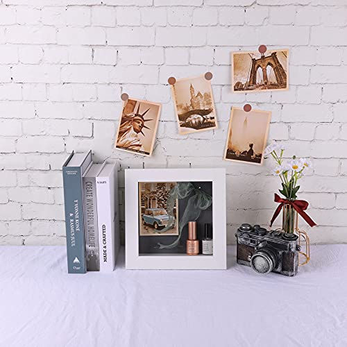 Frametory 8x8 Shadow Box Frame Display Case, 2-inch Depth (White) - color: White, size: 8x8(1 Set)