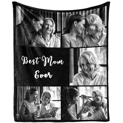XINLING Custom Memorial Blanket with Pictures for Loss of Loved One Personalized Photo Blanket Customized Sympathy Gifts in Memory of Mom Dad Grandma Grandpa(5 Photos) - color: 5 Photos