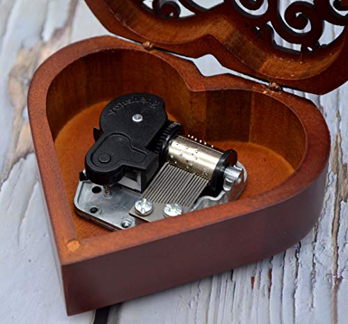 Sooharic Wooden Music Box Wind Up Clockwork Mechanism Small Musical Gifts (Let It Be) - color: Let It Be