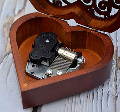 Sooharic Wooden Music Box Wind Up Clockwork Mechanism Small Musical Gifts (Let It Be) - color: Let It Be