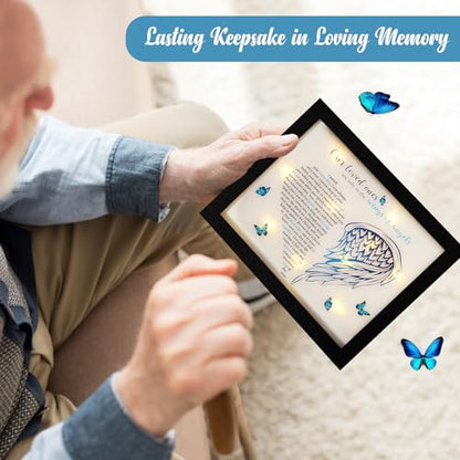 Memorial Gifts LED Shadow Box Sympathy Gift Condolences Grief Angel Wings - size: Angel Wings