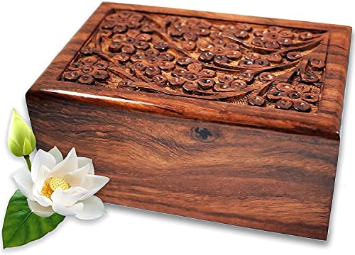 Handcrafted Keepsake Wooden Urn for Ashes, Large Urns for Human Ashes, Thoughtful Casket and Decorative Memorial, Perfect Tribute for Both Men and Women. - size: Large