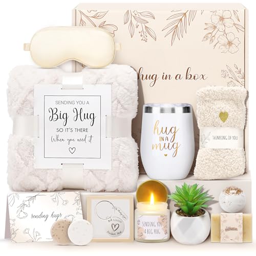 Sympathy Gift Basket for Loss of Loved One Hug in a Box for Women | Mothers Day Condolence Basket Miscarriage Care Package Thinking of You Gift for Women - color: Beige