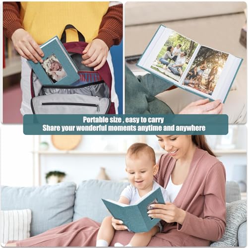 Photo Album 4x6 100 Pockets, Linen Cover Top Loader Vertical, Slip-in Picture Sky Blue Pockets Albums for Wedding, Family, Anniversary, Baby, Vacation - color: Sky Blue, size: 100 Pockets