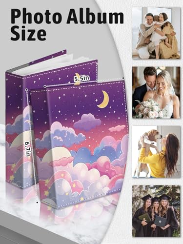 Photo Album 4x6, Small Picture Book Moon Cloud Star Sky Night - color: Moon Cloud Star