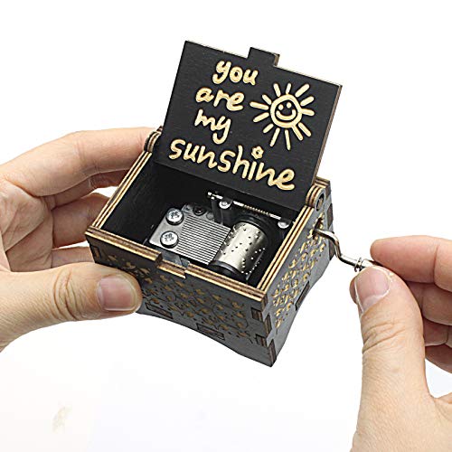 You Are My Sunshine Music Box,Wooden Hand Crank Music Box Gifts for Mom | Wooden Hand Crank Music Box with You Are My Sunshine Melody,Unique Gifts for Mom Daughter Wife,Birthday Anniversary Christmas