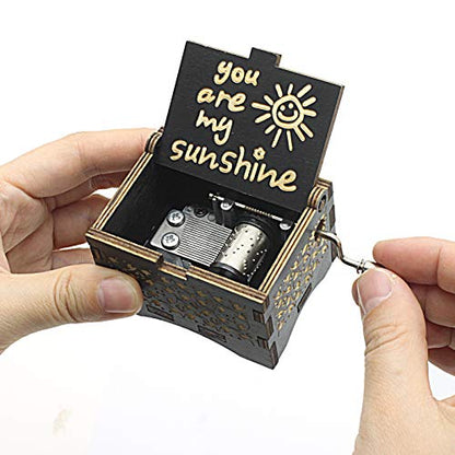 You Are My Sunshine Music Box,Wooden Hand Crank Music Box Gifts for Mom | Wooden Hand Crank Music Box with You Are My Sunshine Melody,Unique Gifts for Mom Daughter Wife,Birthday Anniversary Christmas