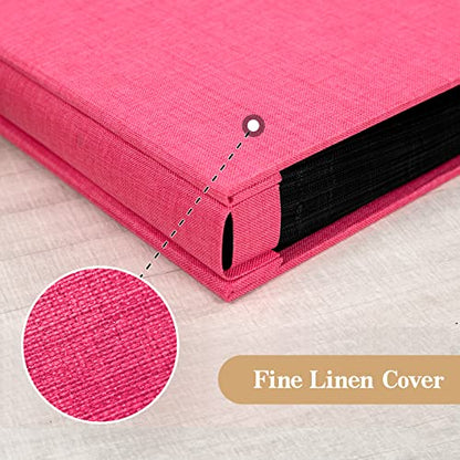 potricher Photo Album 4x6, 300 Pockets, Linen Cover, Rose Red | Small Capacity 4x6 Picture Albums with Horizontal Pockets, 4x6 Photo Book for Family, Wedding, Baby, Anniversary - color: Rose Red