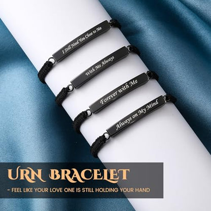 Ecation Cremation Jewelry, Urn Bracelet for Ashes - color: Black, style: Classic