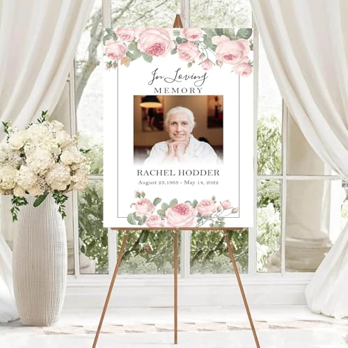 Personalized Funeral Welcome Sign, Celebration Of Life Sign, In Loving Memory Sign, Funeral Welcome Banner, Memorial Sign, Editable Funeral Welcome Sign, Funeral Welcome Sign With Stand #15 - color: Design 15