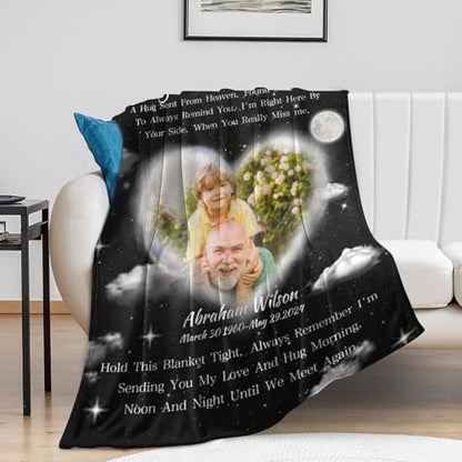 Custom Memorial Blanket with Picture Personalized Sympathy Remembrance Condolences Bereavement Gifts Sympathy Gifts for Loss of Loved One Mother Dad Grandma Grandpa Sister Daughter Friend - color: Design20