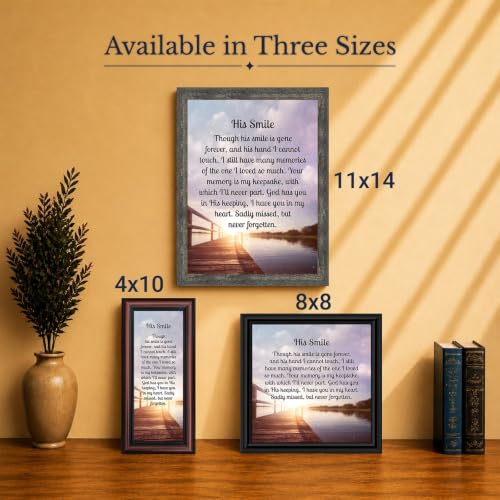 Memorial Gifts for Loss of Husband, Sympathy Gift, His Smile In Memory of Loved One, Picture Frames for Sympathy Gift Baskets, Bereavement Gifts for Loss of Father, Loss of Son Condolence Gift, 2182CH | Sympathy Gifts for Loss of Loved One, Memorial Gifts