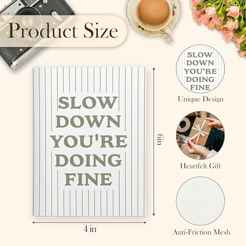 Photo Album 4x6, Inspirational Gifts, Slow Down You're Doing Fine Positive Affirmation 18 Pockets Small Picture Memory Photo Album for Family Anniversary Travel Vacation - color: Slow