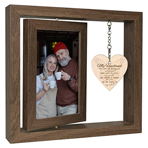 EYITUPC Rotating Husband Memorial Wood Frame Loss of Husband Sympathy Gift - color: Husband