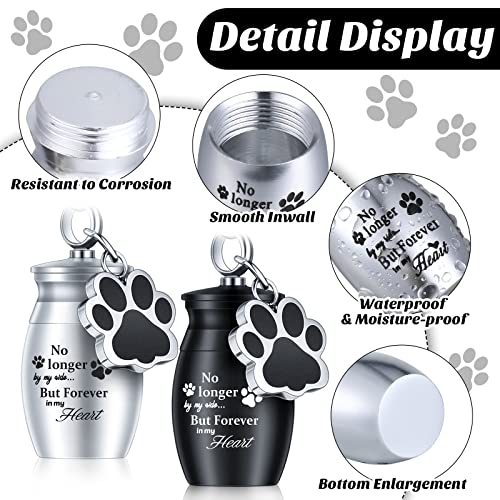 Tudomro 2 Pcs Pet Urn Keychain for Ashes Dog Cat Paw Print - color: Fresh Style