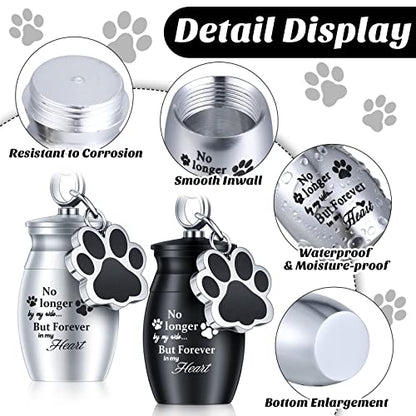 Tudomro 2 Pcs Pet Urn Keychain for Ashes Dog Cat Paw Print - color: Fresh Style