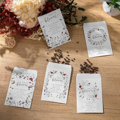 Fumete 50 Pcs Wildflower Seed Packet Baby in Bloom Baby Shower Party Favor