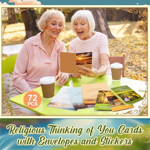 Motiskyy 72 Pack Religious Thinking of You Cards with Envelopes, Natural - style: Natural