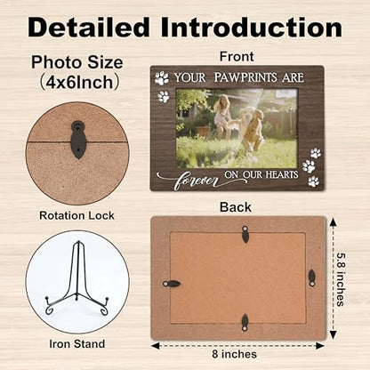 Dog Memorial Picture Frame 4x6, Pet Loss Sympathy Gift for Loss of a Beloved Dog, Wooden Remembrance Frame -B02 - style: Style2